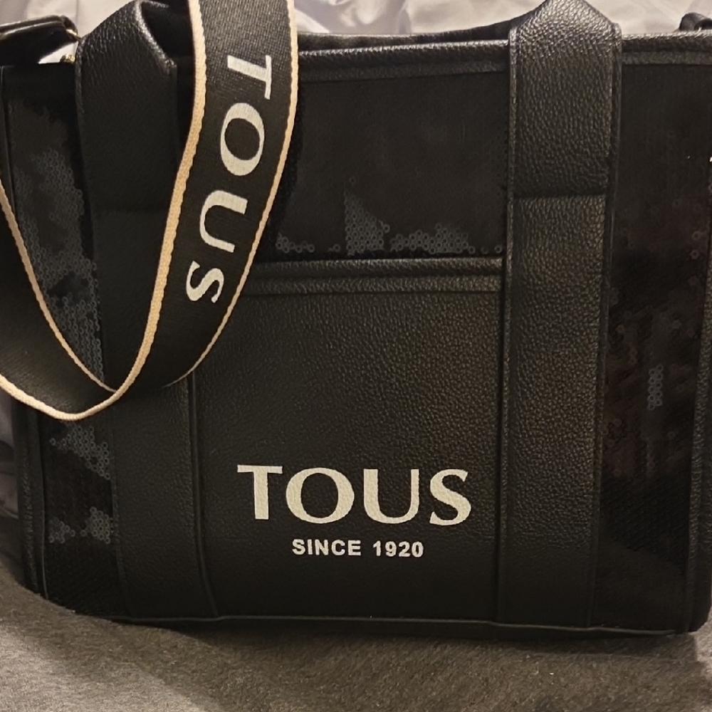 Tous Black and Gray Men's Messenger Bag